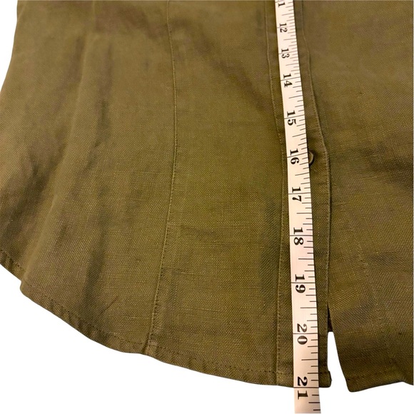 Kate Hill ✨$7 when bundled✨ like 🆕 Olive Green Button down - Picture 6 of 7